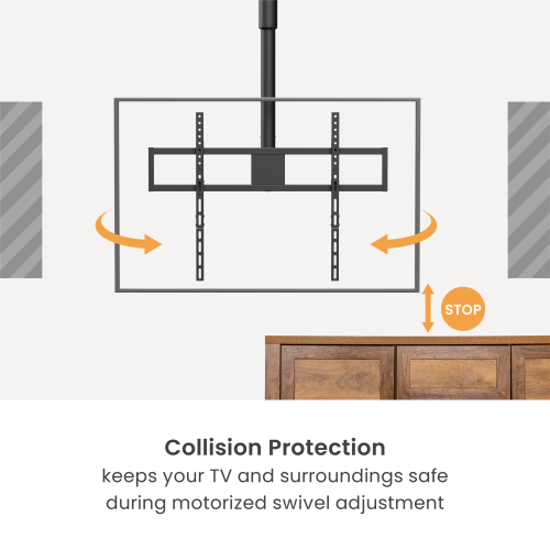 Motorized Swivel TV Ceiling Mount with Mechanical Height Adjustment PLB-M0968S For most 50”~100” TVs from china(chinese)