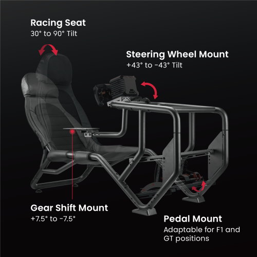  Compact Racing Simulator Cockpit with Gear Shift Mount LRS14-BS02  Switchable between F1 and GT seating styles. from china(chinese)