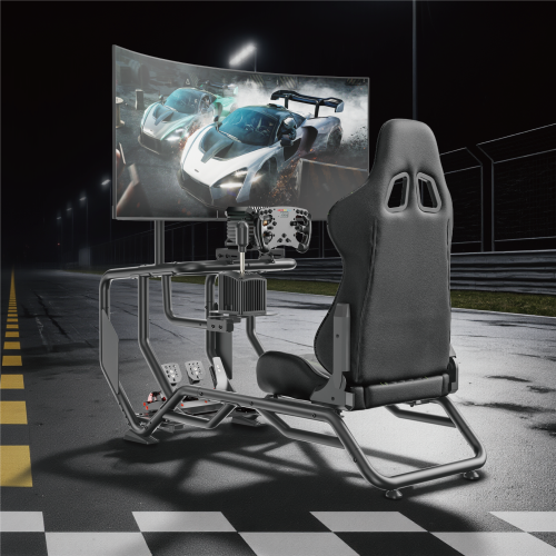  Adjustable Racing Simulator Cockpit with Gear Shift Mount & Monitor Mount LRS14-BS06  with Supportive Reclining PVC Cover Seat from china(chinese)