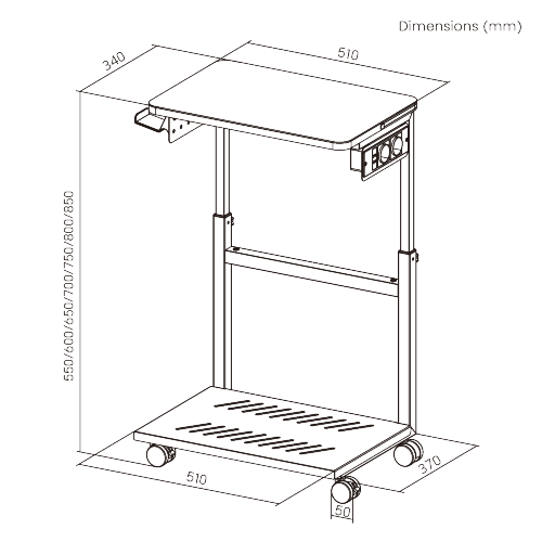 Versatile Mobile CPU Floor Stand with EU Standard Power Strip CPB30-02 One Stand, Endless Possibilities for Work, Gaming, and Storage. from china(chinese)