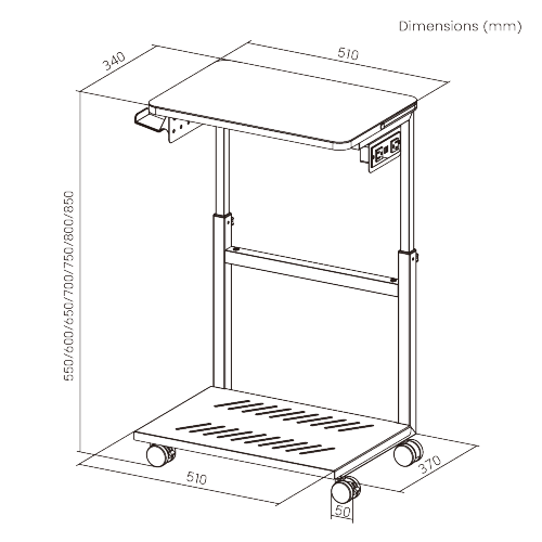 Versatile Mobile CPU Floor Stand with US Standard Power Strip CPB30-01 One Stand, Endless Possibilities for Work, Gaming, and Storage. from china(chinese)