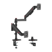 GeometricBlok Pole-Mounted Dual-Screen Gas Spring Monitor Arm