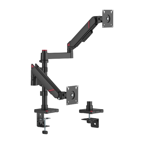 GeometricBlok Pole-Mounted Dual-Screen Gas Spring Monitor Arm LDT126-C024P Gaming-Inspired Aesthetics with Great Value from china(chinese)