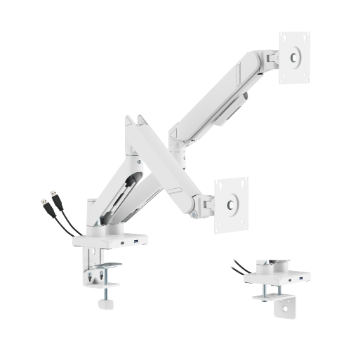 GeometricBlok Dual-Screen Gas Spring Monitor Arm with 3.0 USB-A & USB-C Ports LDT126-C024UC Gaming-Inspired Aesthetics with Great Value from china(chinese)