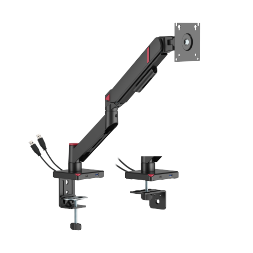 GeometricBlok Single-Screen Gas Spring Monitor Arm with 3.0 USB-A & USB-C Ports LDT126-C012UC Gaming-Inspired Aesthetics with Great Value from china(chinese)