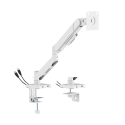 GeometricBlok Single-Screen Gas Spring Monitor Arm with 3.0 USB-A & USB-C Ports