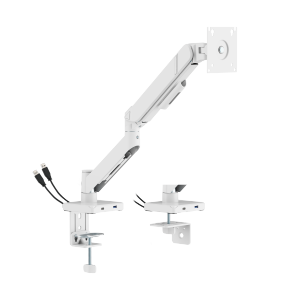GeometricBlok Single-Screen Gas Spring Monitor Arm with 3.0 USB-A & USB-C Ports