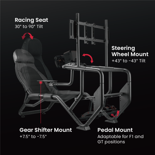 Compact Racing Simulator Cockpit with Gear Shift Mount & Monitor Mount LRS14-BS03  Switchable between F1 and GT seating styles. from china(chinese)