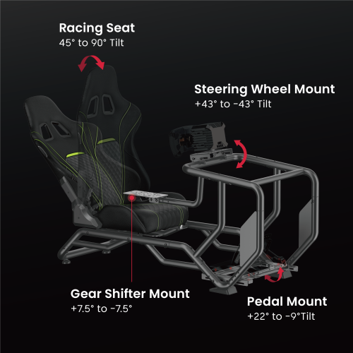  Adjustable Racing Simulator Cockpit with Gear Shift Mount LRS14-BS05 with Supportive Reclining PVC Cover Seat from china(chinese)