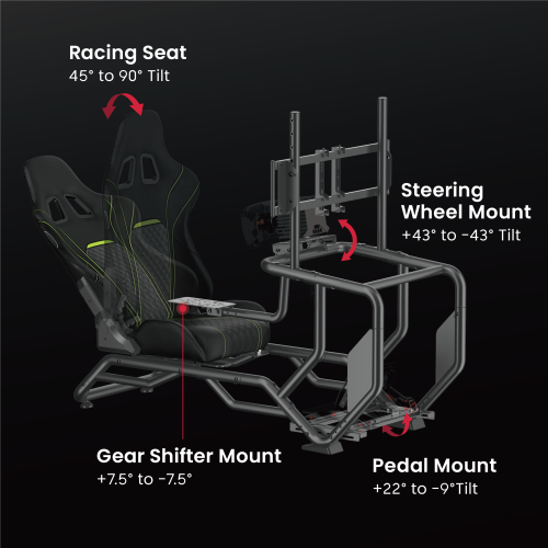  Adjustable Racing Simulator Cockpit with Gear Shift Mount & Monitor Mount LRS14-BS06  with Supportive Reclining PVC Cover Seat from china(chinese)