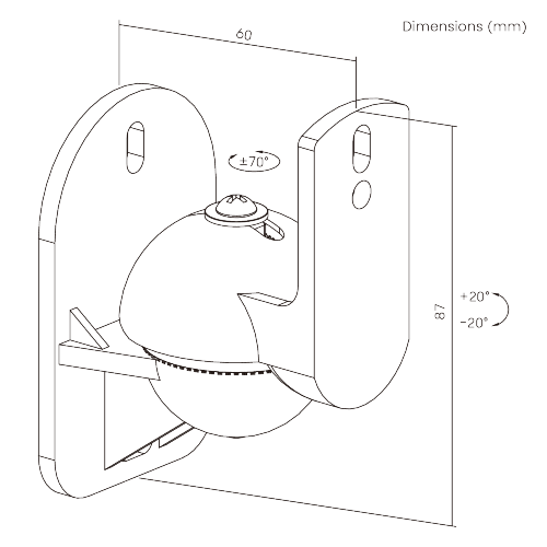 Swivel & Tilt Satellite Speaker Wall Mount SB-24 Fits satellite speaker with single /dual threaded insert  from china(chinese)