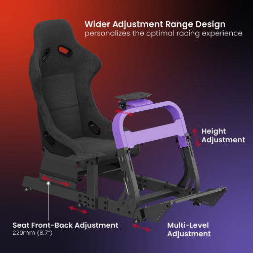 Robust Sim Racing Cockpit with Gear Shift Mount & Seat LRS18-BS02 Wider Adjustment. Enhanced Stability. from china(chinese)