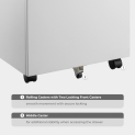 3-Drawer Wheeled Mobile File Cabinet with Lock