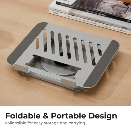 360° Rotating Foldable Stepless Adjustable Laptop Riser with Magnetic Phone Stand LPS01-18 For most 11”-17” laptops, tablets and more from china(chinese)