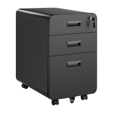 3-Drawer Locking Mobile File Cabinet