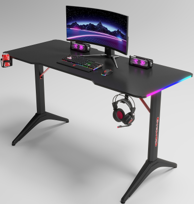 NEW ERA Fully-Equipped Gaming Desk with RGB Lighting GMD15-37 Space optimized, joy amplified. from china(chinese)