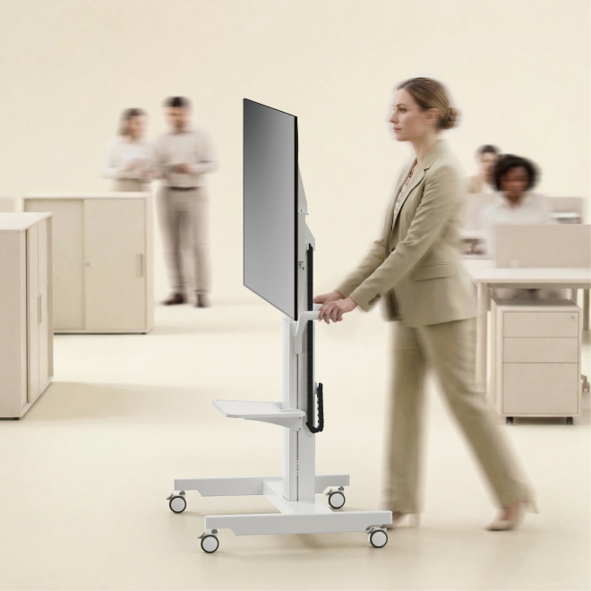  Motorized Heavy-Duty TV Cart  TTF21H-69FW Powerful motor delivers smooth, quiet height adjustment- even for heavy TVs from china(chinese)