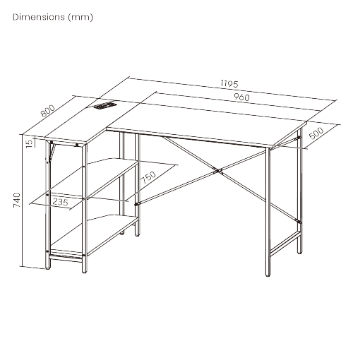 Economy L-Shaped Gaming Desk with Power Strip GMD19-2 Maximize Space Without Breaking the Budget from china(chinese)