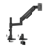 Single-Screen Pole-Mounted Heavy-Duty Gas Spring Monitor Arm with USB Ports