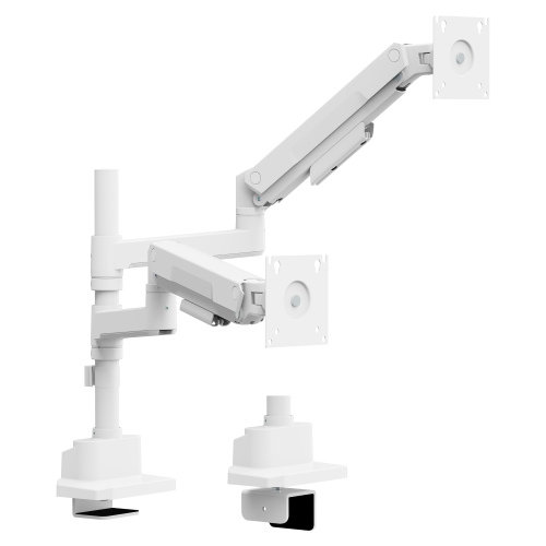 Dual-Screen Pole-Mounted Heavy-Duty Gas Spring Monitor Arm LDT132-C024P For Most 17”-40” Screens from china(chinese)