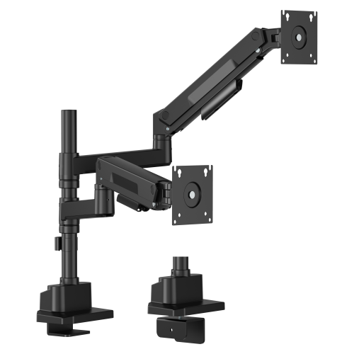 Dual-Screen Pole-Mounted Heavy-Duty Gas Spring Monitor Arm LDT132-C024P For Most 17”-40” Screens from china(chinese)
