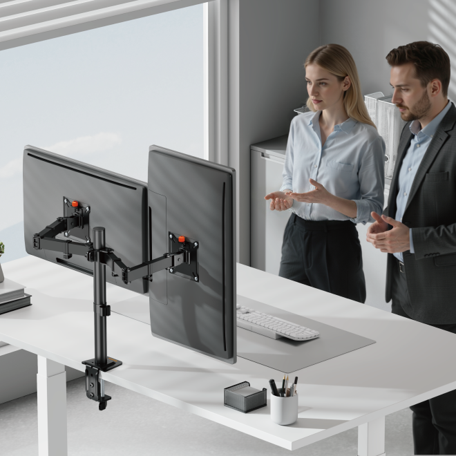 Flow Basic Articulating Dual-Screen Monitor Arm S055372-LDT110-C024-01 Hooks you at the first glance, impresses your with performances. from china(chinese)
