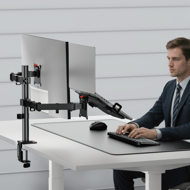 Flow Basic Articulating Monitor Arm with Laptop Holder S055372-LDT110-C024ML-T01 Hooks you at the first glance, impresses your with performances. from china(chinese)