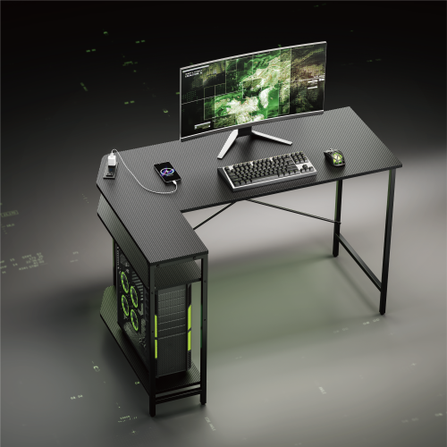 Economy L-Shaped Gaming Desk with Power Strip GMD19-2 Maximize Space Without Breaking the Budget from china(chinese)