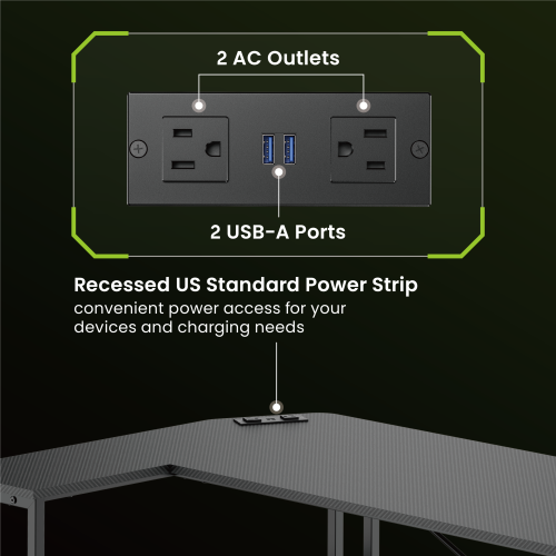Economy L-Shaped Gaming Desk with Power Strip GMD19-2 Maximize Space Without Breaking the Budget from china(chinese)