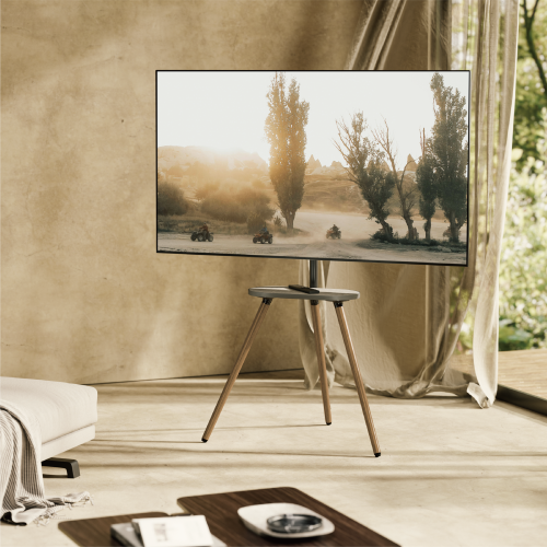 Easel Studio TV Floor Stand with Melamine Shelf and Wood Legs FS28-44F-04  from china(chinese)