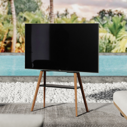 Danish Style TV Floor Stand with storage shelf