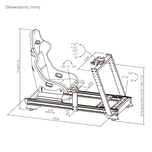 Strix Sim Racing Cockpit with Gear Shift Mount & Seat LRS16-BS03 Robust Frame & Fiberglass Seat  from china(chinese)
