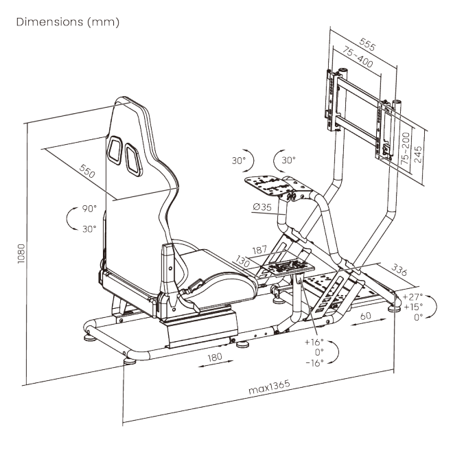 Cabina Simulador de Carreras con Soporte de Monitor LRS09-BS03  from china(chinese)