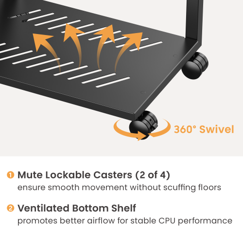 Versatile Mobile CPU Floor Stand with US Standard Power Strip CPB30-01 One Stand, Endless Possibilities for Work, Gaming, and Storage. from china(chinese)