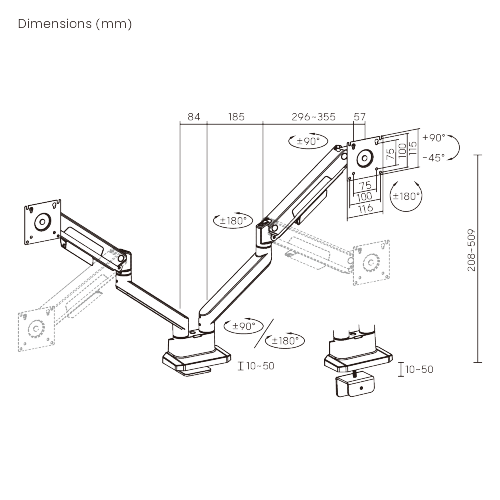 Dual-Screen Heavy-Duty Mechanical Spring Monitor Arm LDT132-C024E For Most 17”-40” Screens from china(chinese)