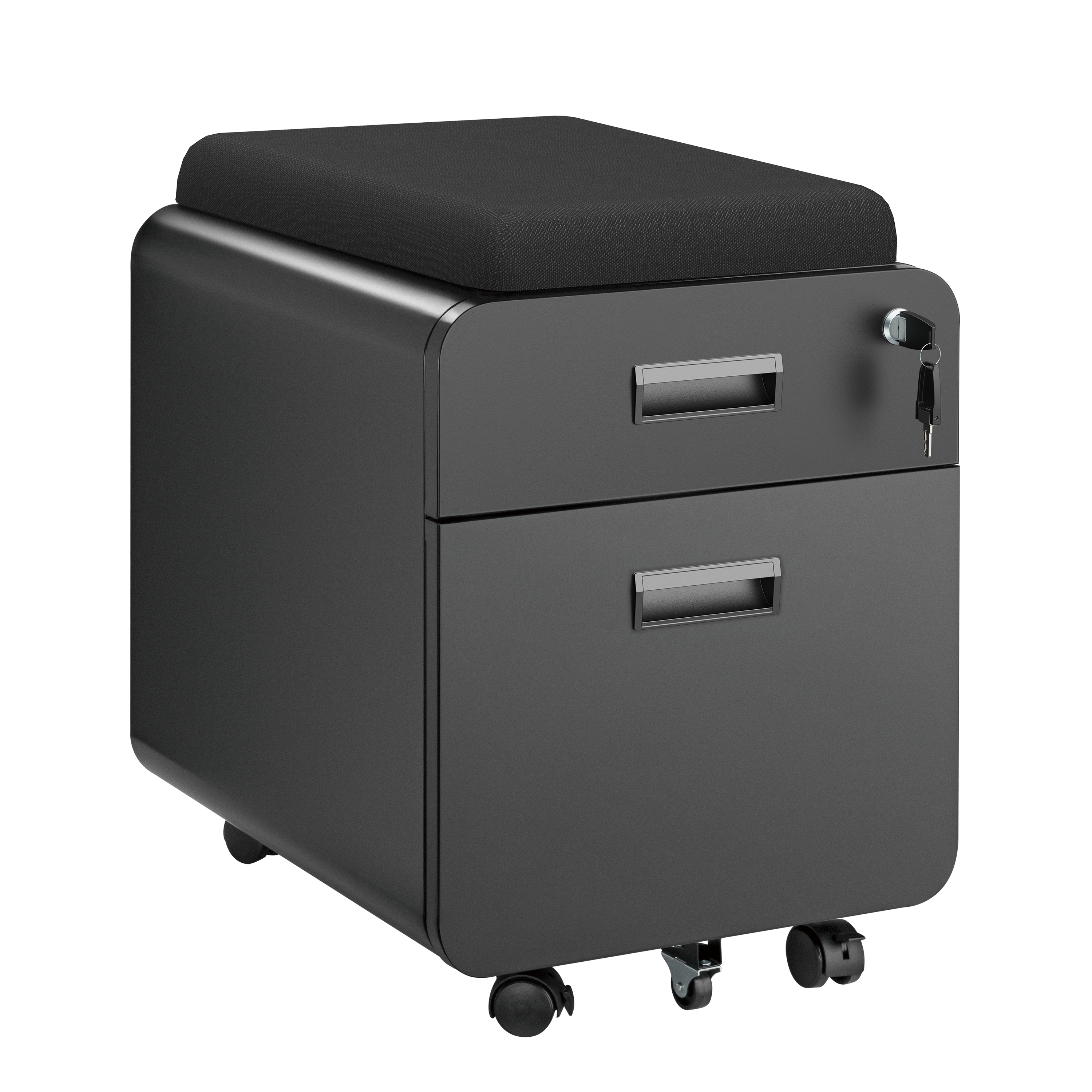2-Drawer Locking Mobile File Cabinet with Cushion