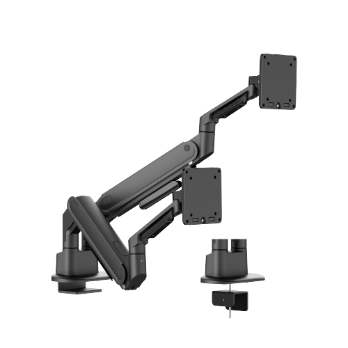 Space-Efficient Mechanical Spring Dual-Screen Monitor Arm LDT116-C024E Shorter upper arms, larger desktop space from china(chinese)