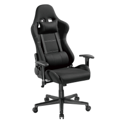 Upholstered Fabric Gaming Chair with Headrest and Lumbar Support