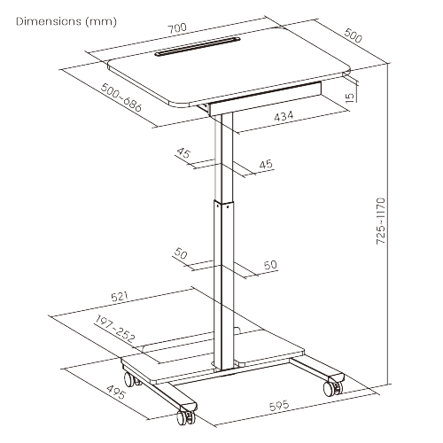 GlideMove Sit-Stand Workstation with Storage Base FWS16-01 Versatile Storage. Smooth Mobility. from china(chinese)