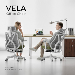 Ergonomic Office Chair with Adjustable Headrest, Backrest, Lumbar Support & Seat Depth
