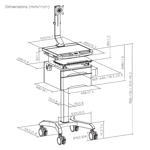 ectric Height-Adjustable Medical Cart with Monitor Mount & Drawers MED14-2 Efficient Care, Always Within Reach from china(chinese)