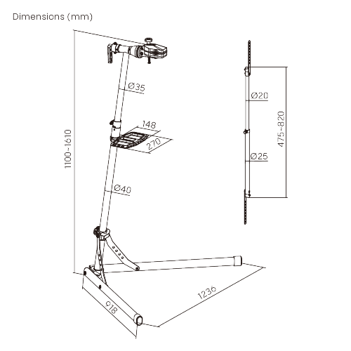 Floor-Standing Bike Repair Stand LBR01-01 For confident, stable bike repair and maintenance from china(chinese)