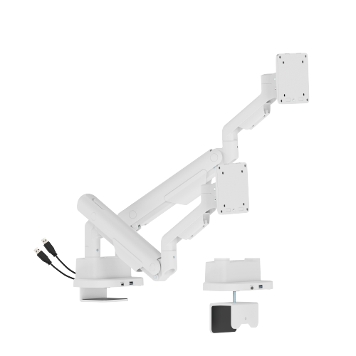 Dual-Screen Space-Efficient Gas Spring Monitor Arm with USB Ports LDT133-C024UC For most 17”-35” Screens from china(chinese)