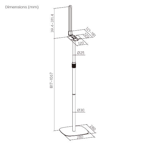 Universal Height Adjustable Speaker Floor Stand Pair BS79-01 Steady Sound, Simple Setup. from china(chinese)