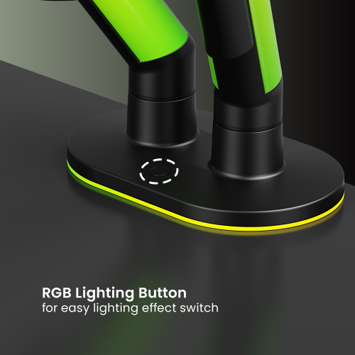 EVERGLOW Dual-Screen Gas Spring Monitor Arm with RGB Lighting (Supports Win11’s "Dynamic Lighting") LDT119-C024LW Lights up your zone with full illumination. from china(chinese)
