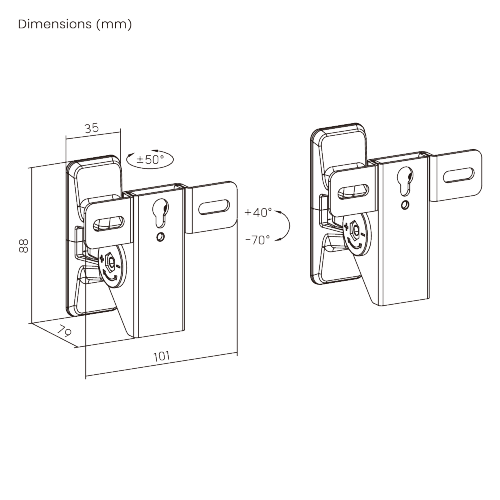 Universal Heavy-Duty Wall-Mounted Speaker Mount SB76-01 Wall-Mounted Strength, Precise Sound Control from china(chinese)