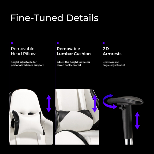 Premium PVC Gaming Chair with Headrest and Lumbar Support CH06-36 Only Feel the Game! from china(chinese)
