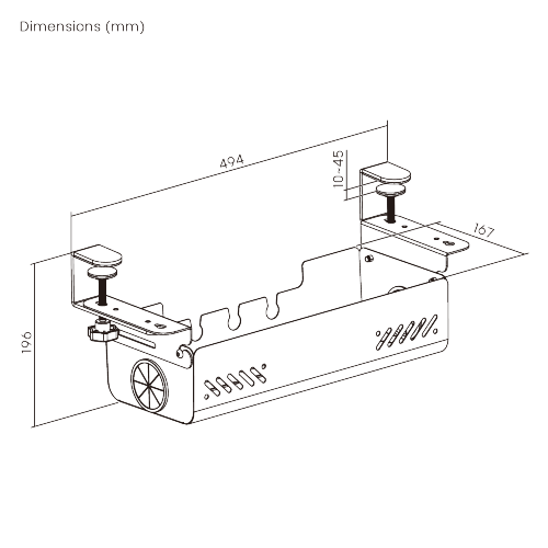 Clamp-On Under-Desk Cable Management Tray CC11-22-1 Increased Productivity with an Organized Workspace from china(chinese)