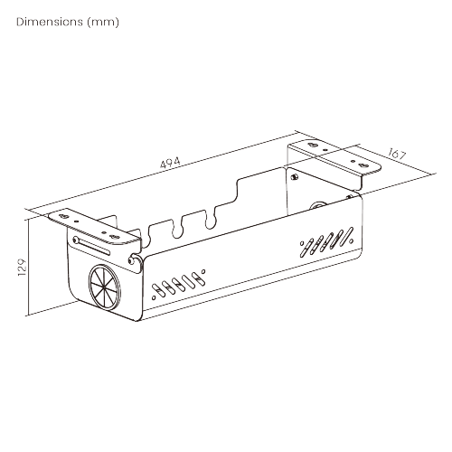 Screw-Mounted Under-Desk Cable Management Tray CC11-22-1S Increased Productivity with an Organized Workspace from china(chinese)