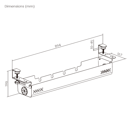 Clamp-On Under-Desk Cable Management Tray CC11-22-2 Increased Productivity with an Organized Workspace from china(chinese)